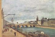 Jean Baptiste Camille  Corot Le Pont-au-Change et le Palais de Justice (mk11) oil on canvas